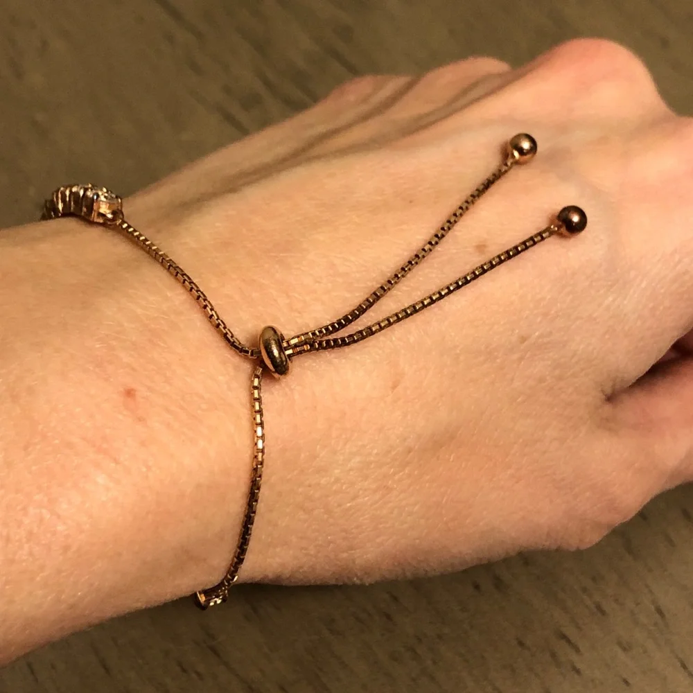 Vintage Gold Tone CZ Diamond Bracelet